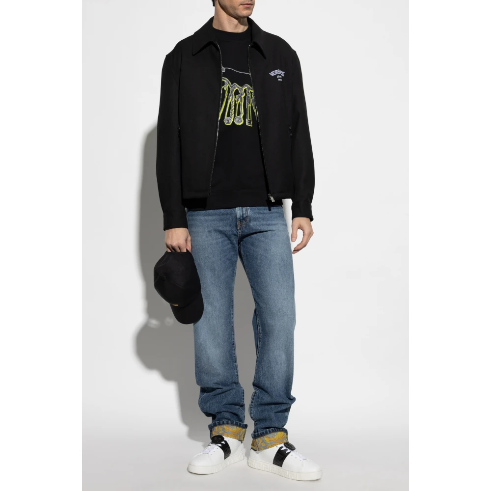 Versace Gedrukte Sweatshirt Black Heren