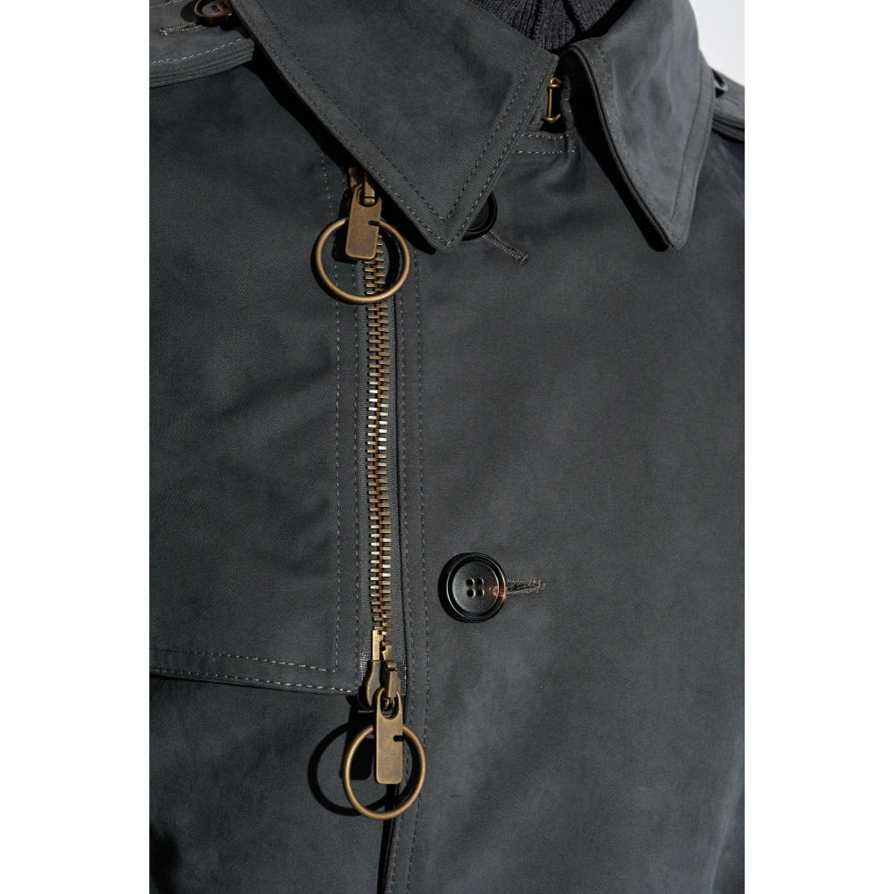 Burberry Katoenen trenchcoat met riem Gray Dames
