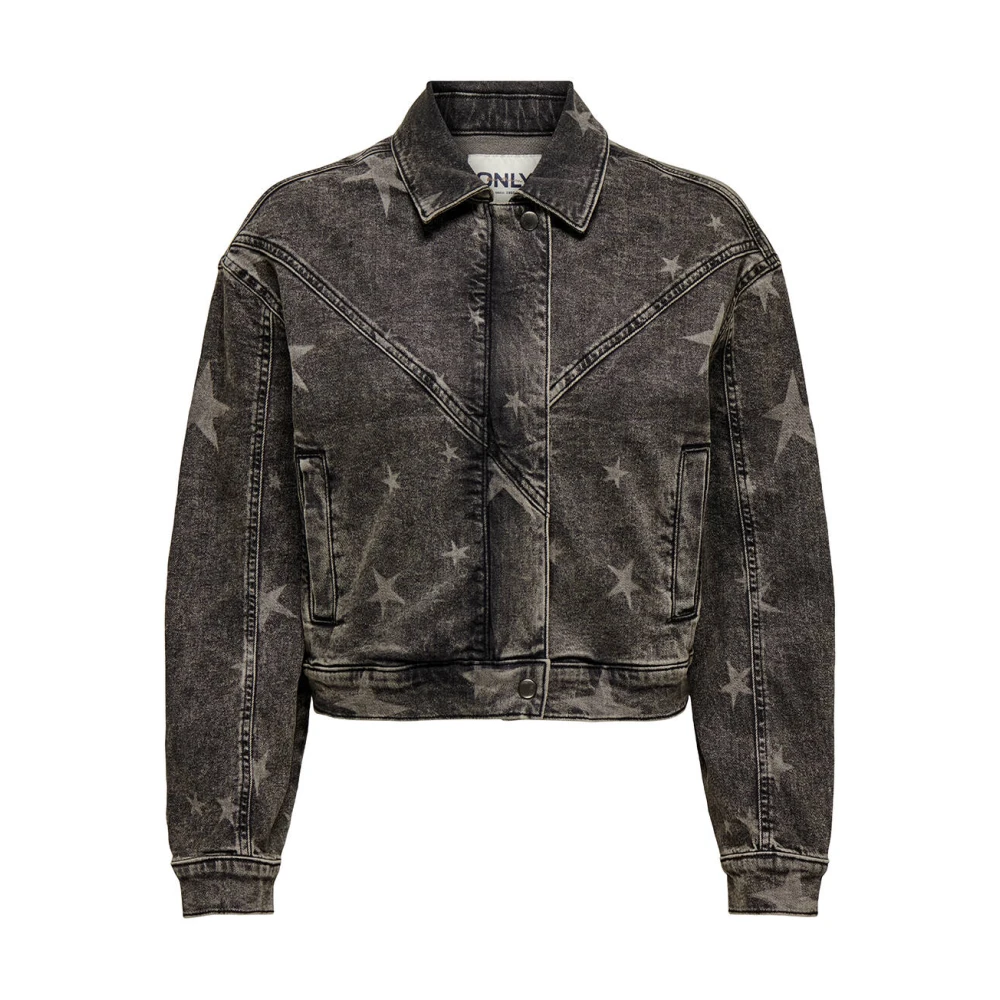 Only AOP Denim Jack met LS Black Dames