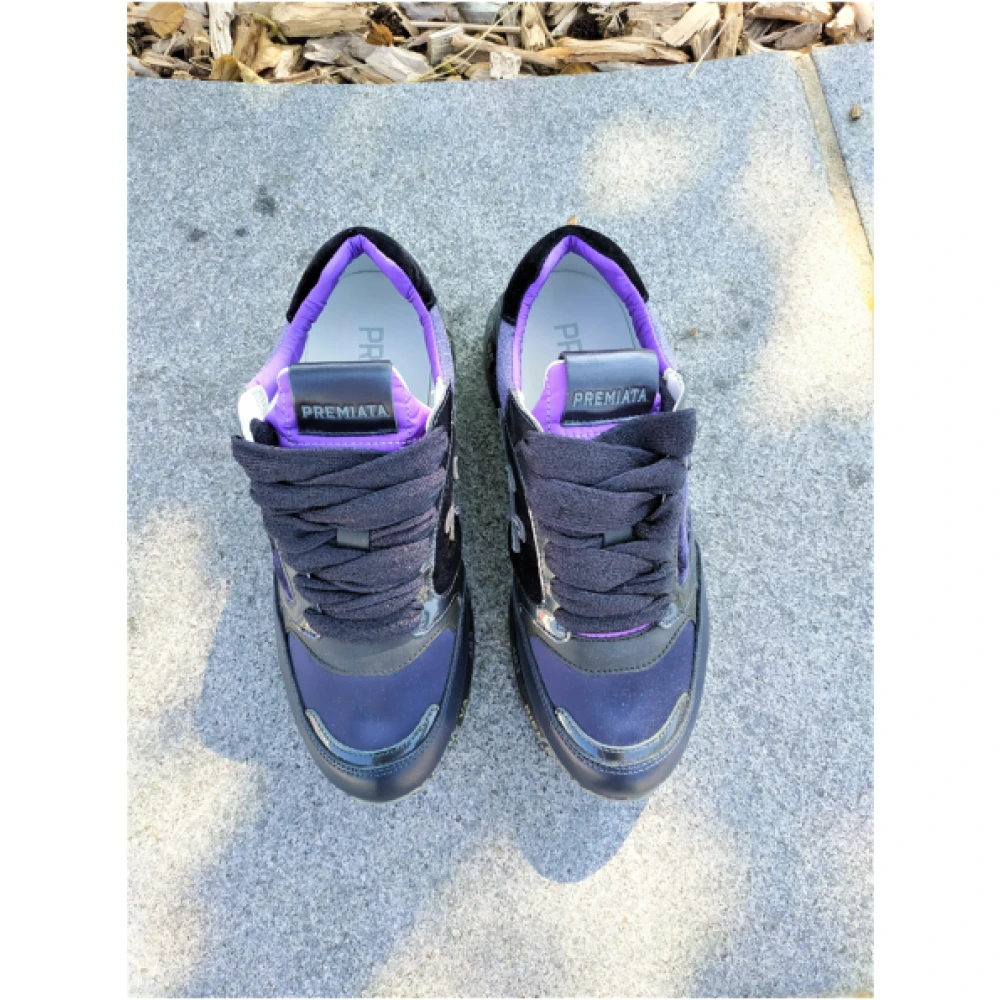 Premiata Dames sneakers van gemengd leer met veters Purple Dames