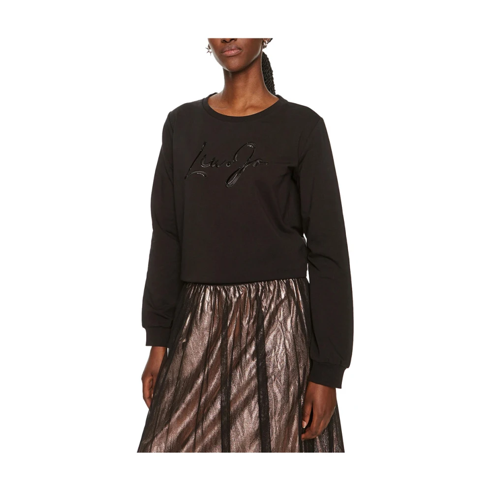 Liu Jo Zwarte Sweater Trendy Casual Stijl Black Dames