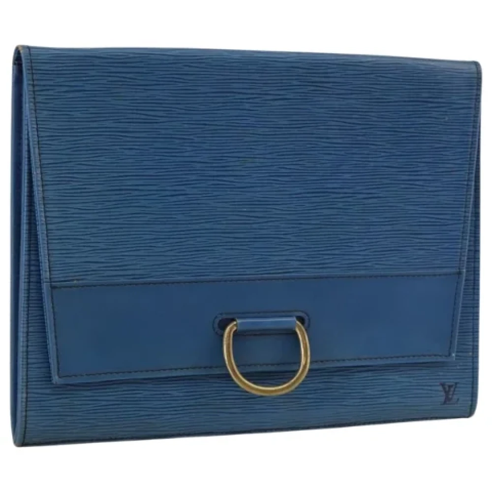 Louis Vuitton Vintage Pre-owned Leather clutches Blue Dames