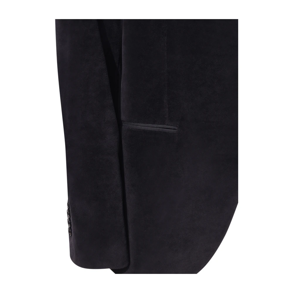 Circolo 1901 Zwarte Peak Revers Jas Italiaans Gemaakt Black Heren