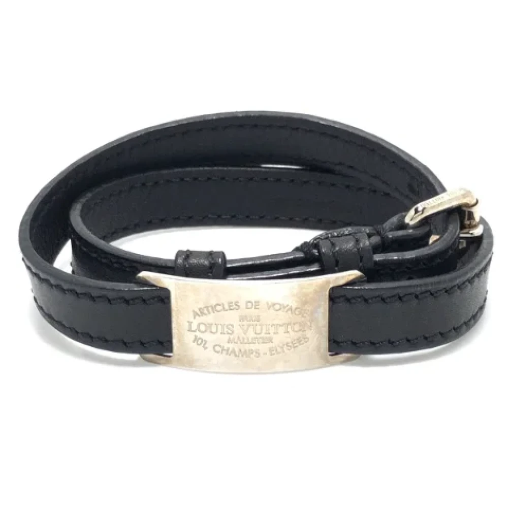 Louis Vuitton Vintage Pre-owned Leather bracelets Black Dames