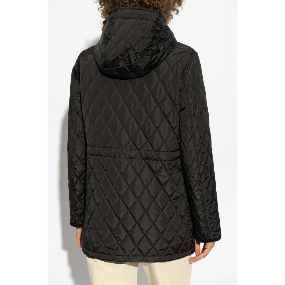 Burberry Gewatteerde jas met capuchon Black Dames