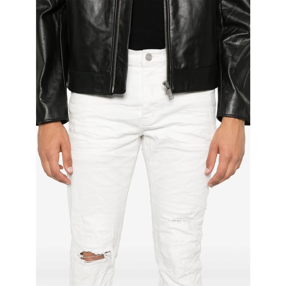 Purple Brand Witte Skinny Jeans Distressed Denim White Heren