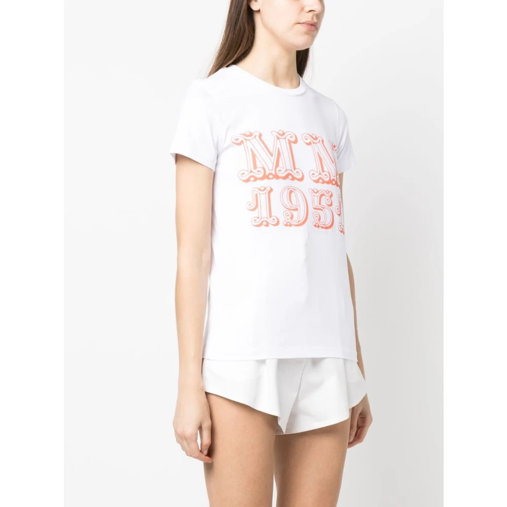 Max Mara Grafische Print T-shirt Oranje White Dames