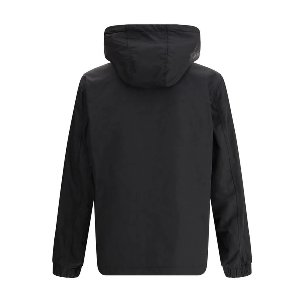 Philipp Plein Leren Hoodie met Logo Plaque Black Heren