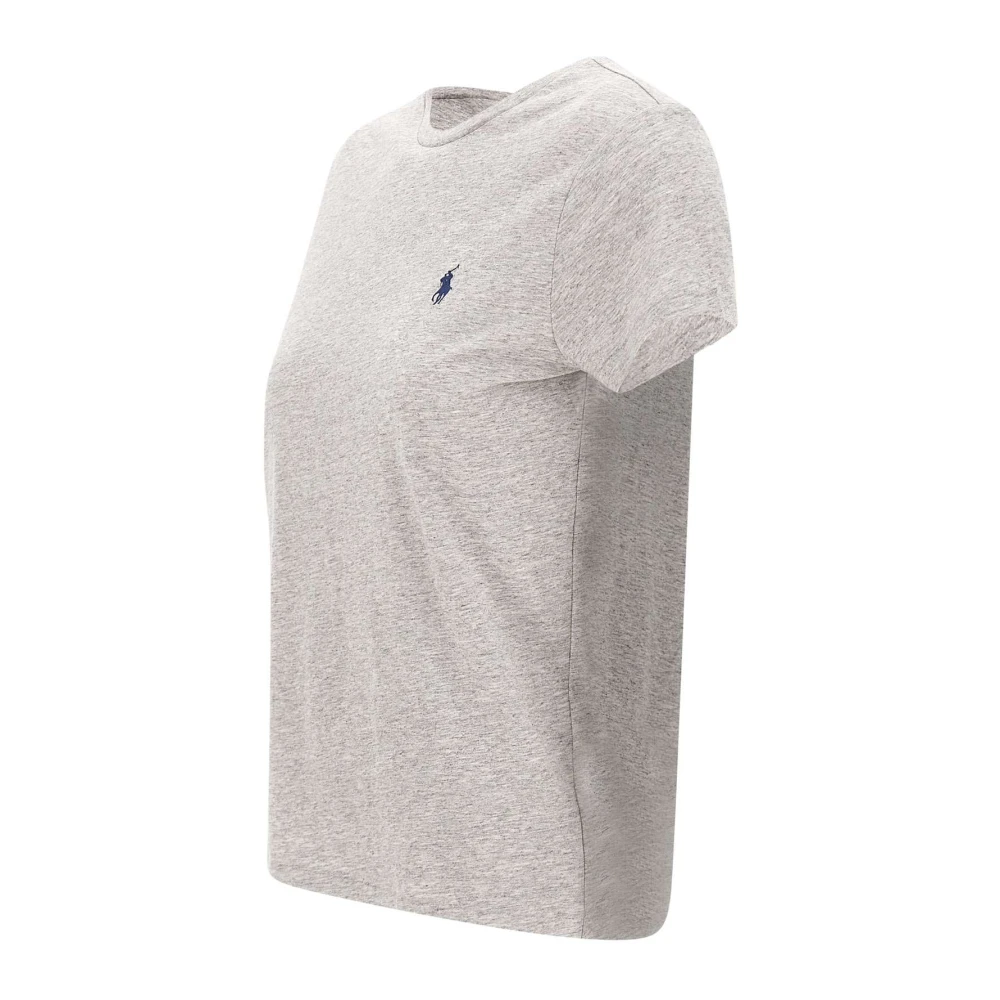 Polo Ralph Lauren Grijze Katoenen T-shirt met Logo Borduurwerk Gray Dames