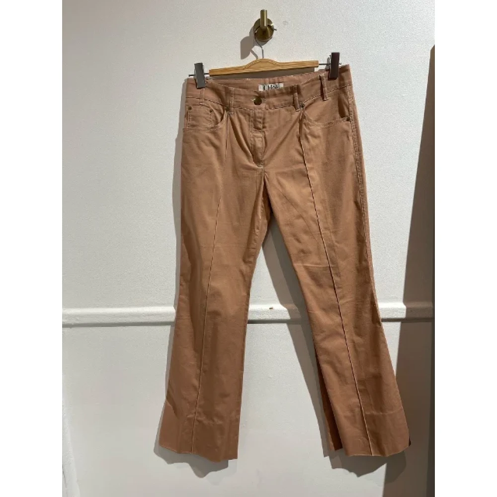 Chloé Pre-owned Cotton jeans Pink Dames