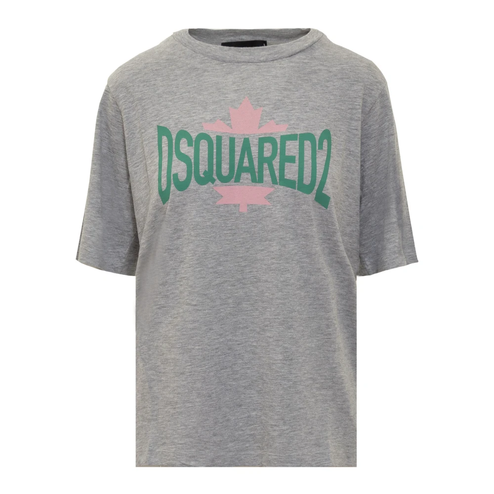 Dsquared2 Logo Crew Neck T-Shirt Gray Dames