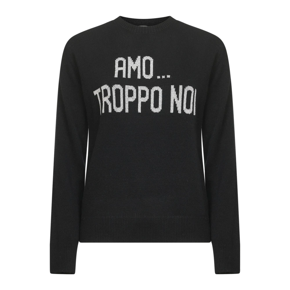 Mc2 Saint Barth Women's Black Jumpers - Round-Neck Knitwear - L - Knitwear