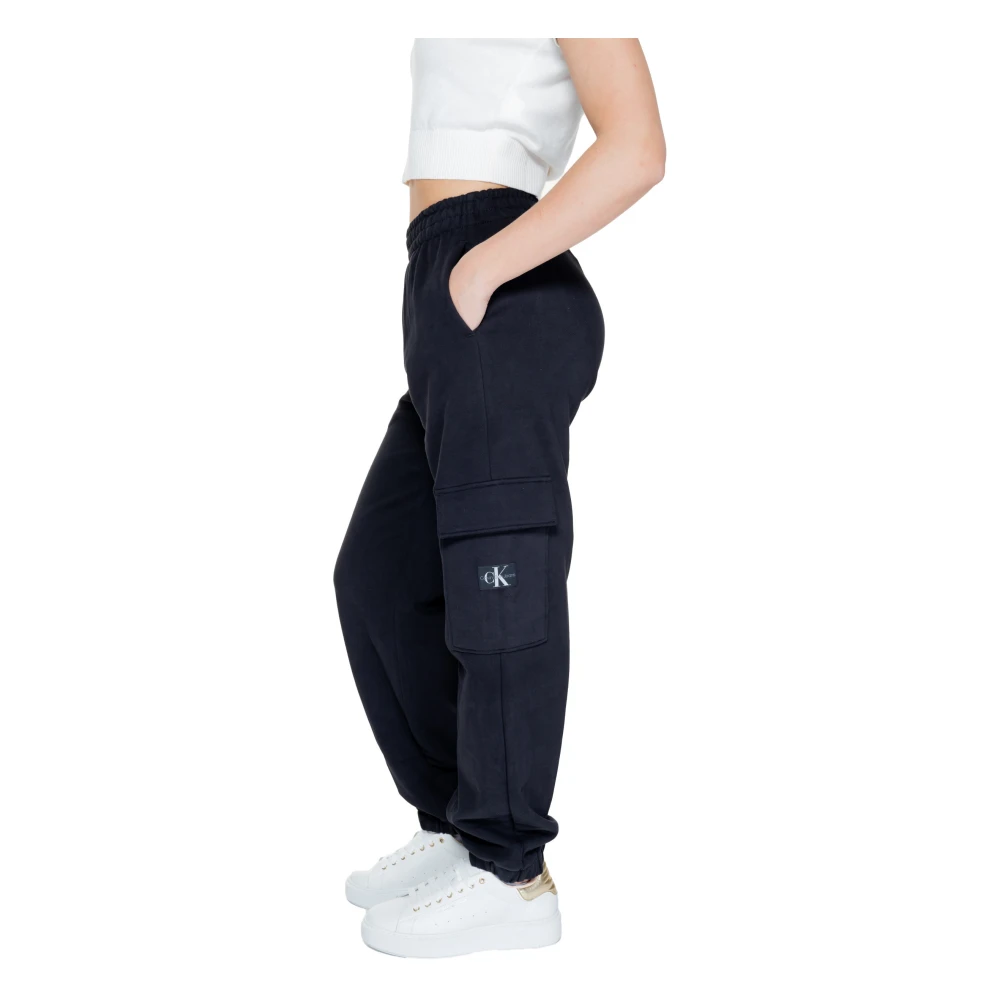 Calvin Klein Katoenen Slip-On Broek Zwart Black Dames