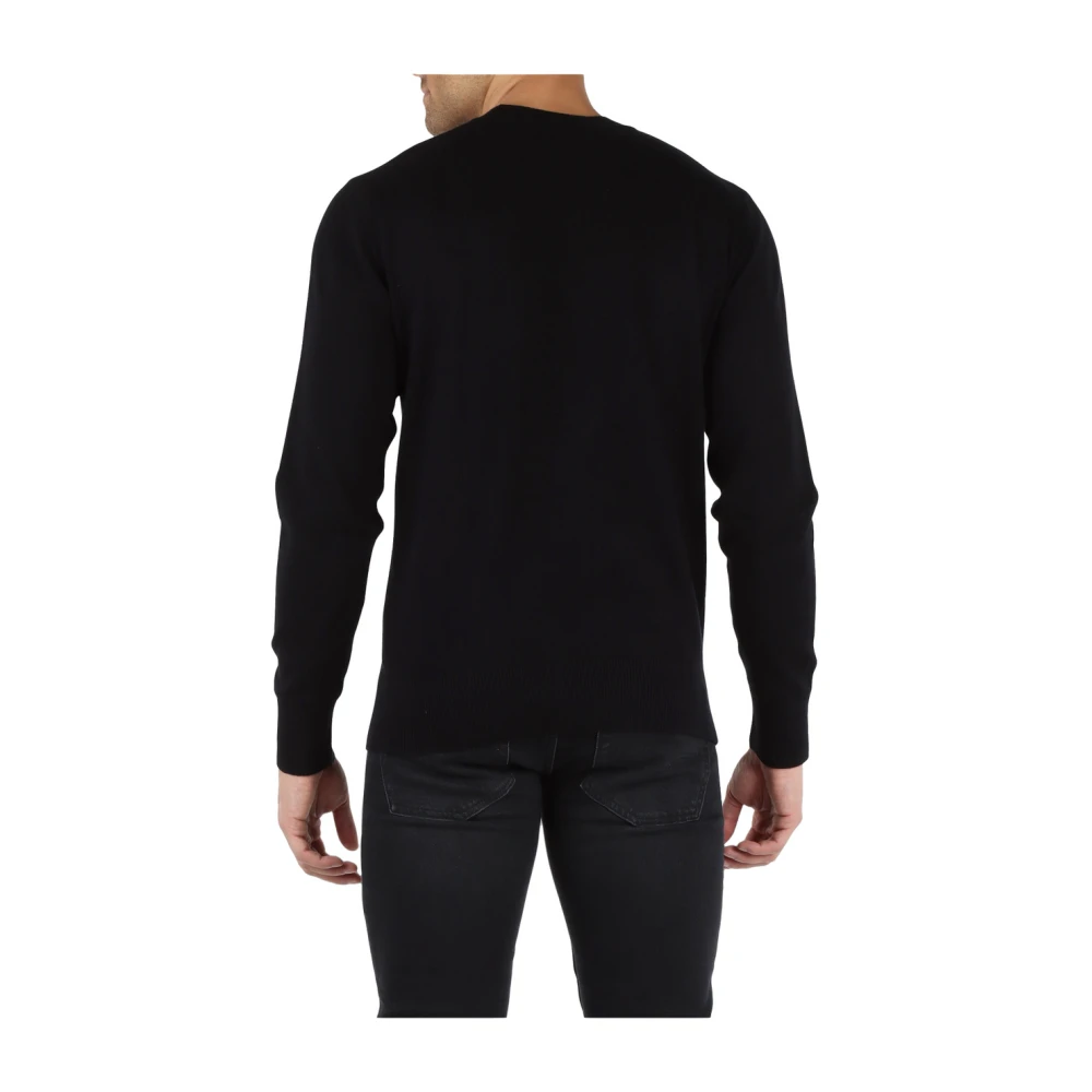 Versace Jeans Couture Katoenen en Cashmere Crewneck Sweater Black Heren