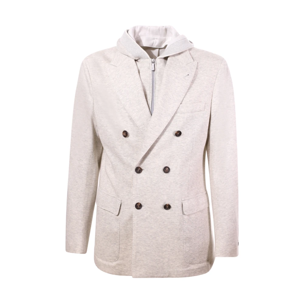 Eleventy Witte Jassen voor Stijlvolle Outfits White Heren