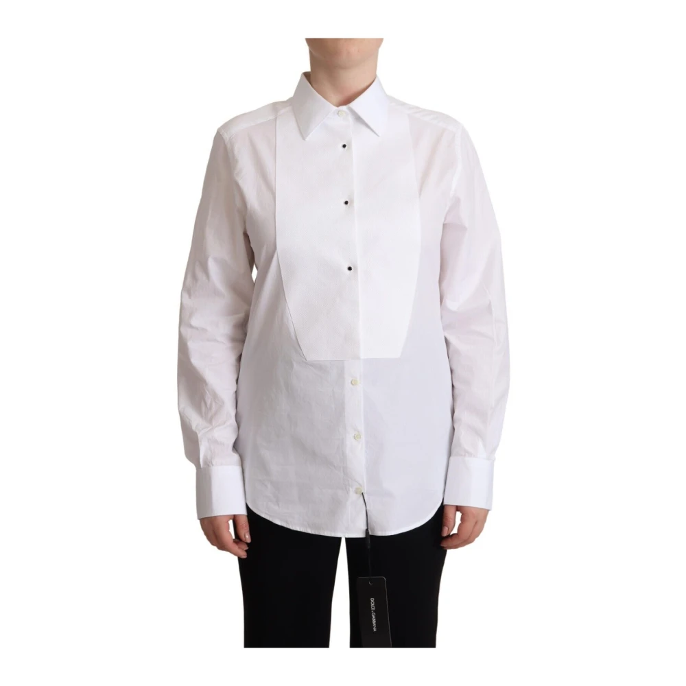Dolce & Gabbana Women's White Poplin Shirt - Shirts - L - Blouses & Shirts