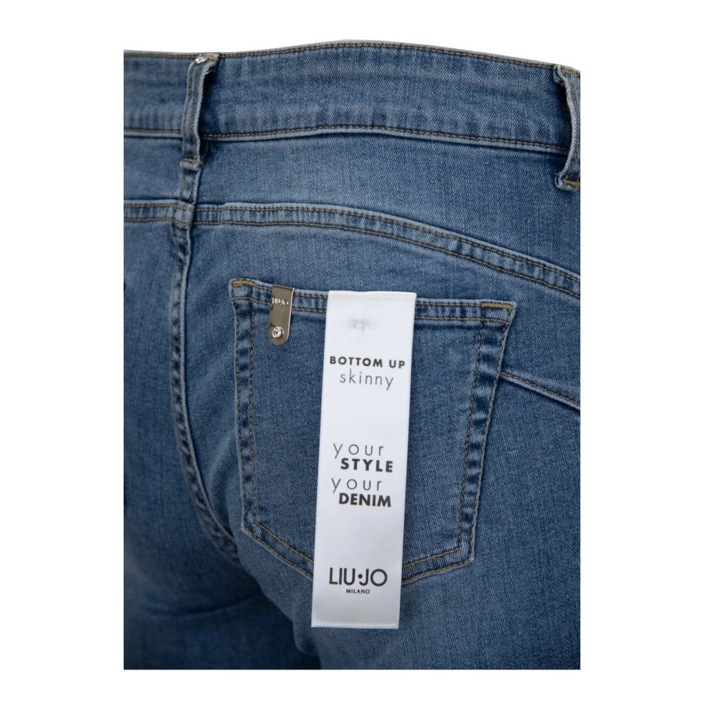 Liu Jo Dames Jeans met rits en knoop met strass Blue Dames