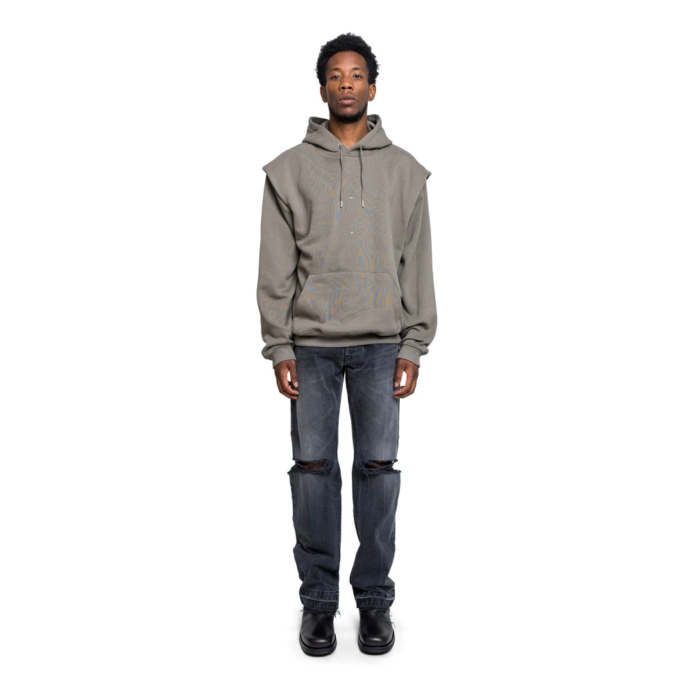 Heliot Emil Minimalist Logo Hoodie Dusty Green Heren