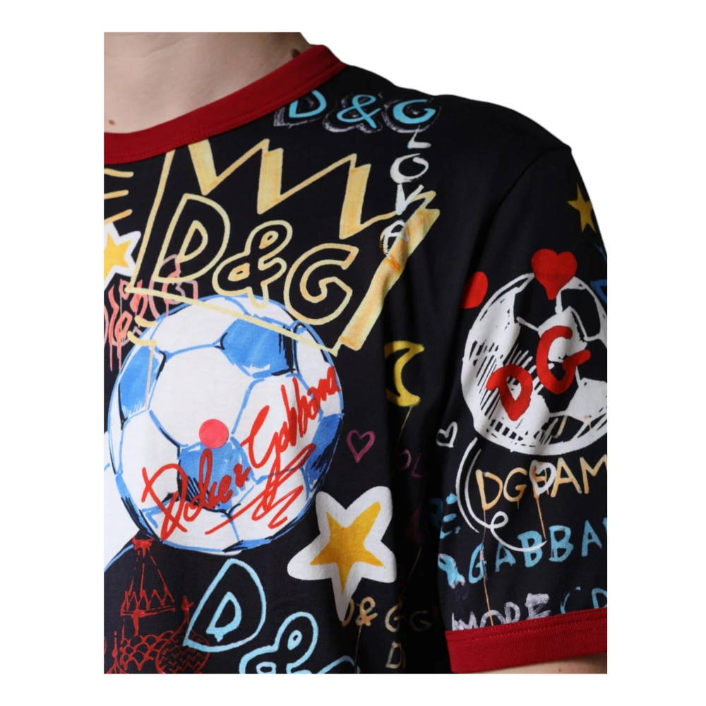 Dolce & Gabbana Multicolor Grafische Print Katoenen T-shirt Multicolor Heren