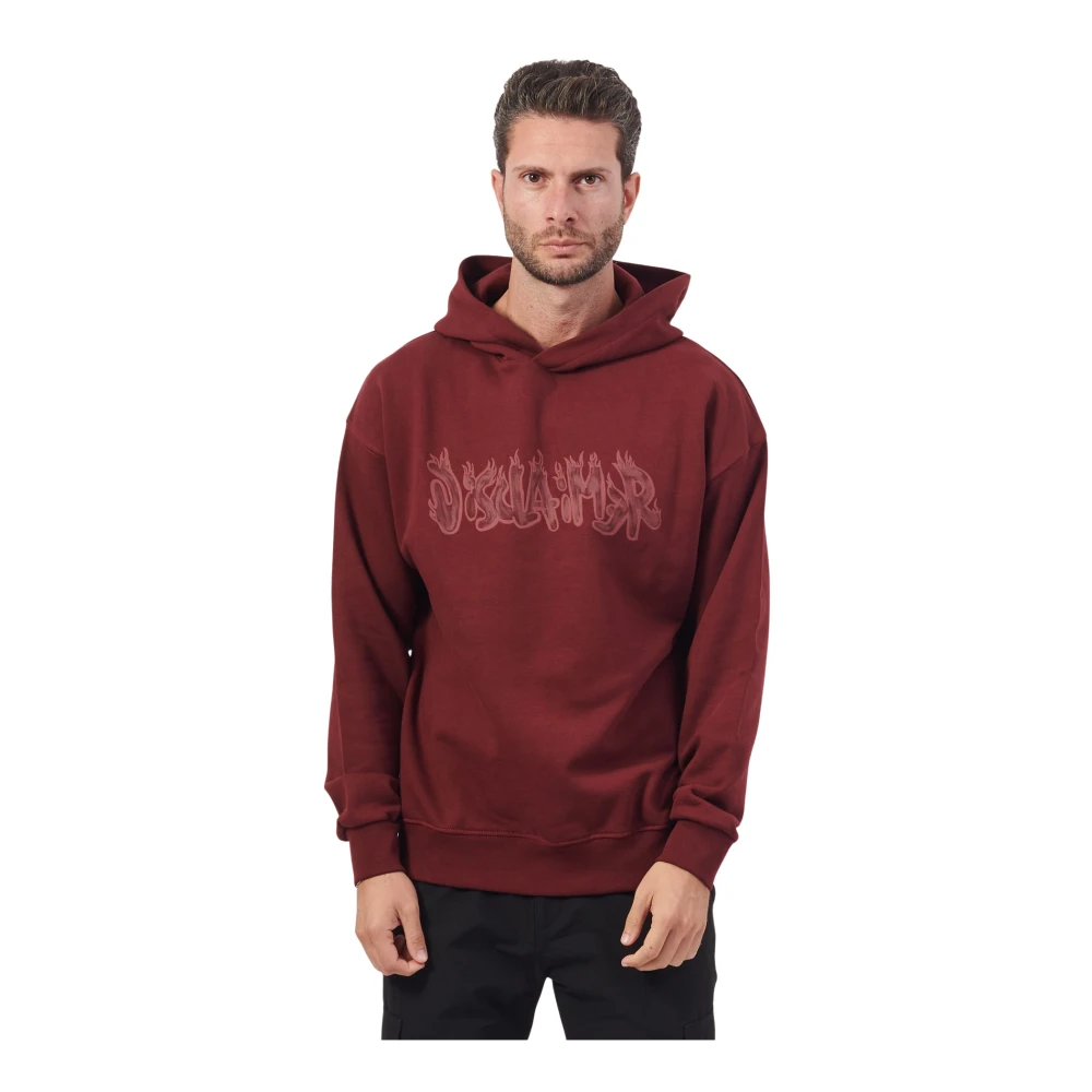 Disclaimer Vlam Logo Hoodie Regular Fit Red Heren