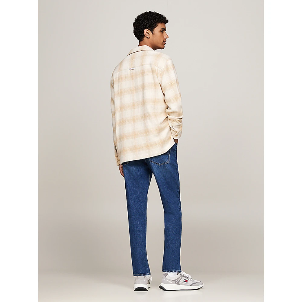 Tommy Jeans Geruit Overshirt met Badge Detail Yellow Heren