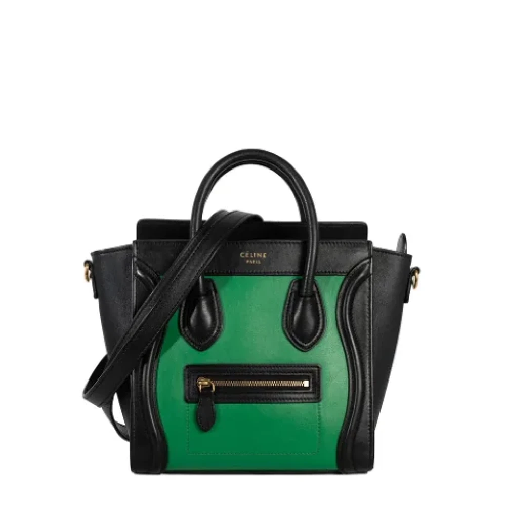 Celine Vintage Pre-owned Leather celine-bags Green Dames