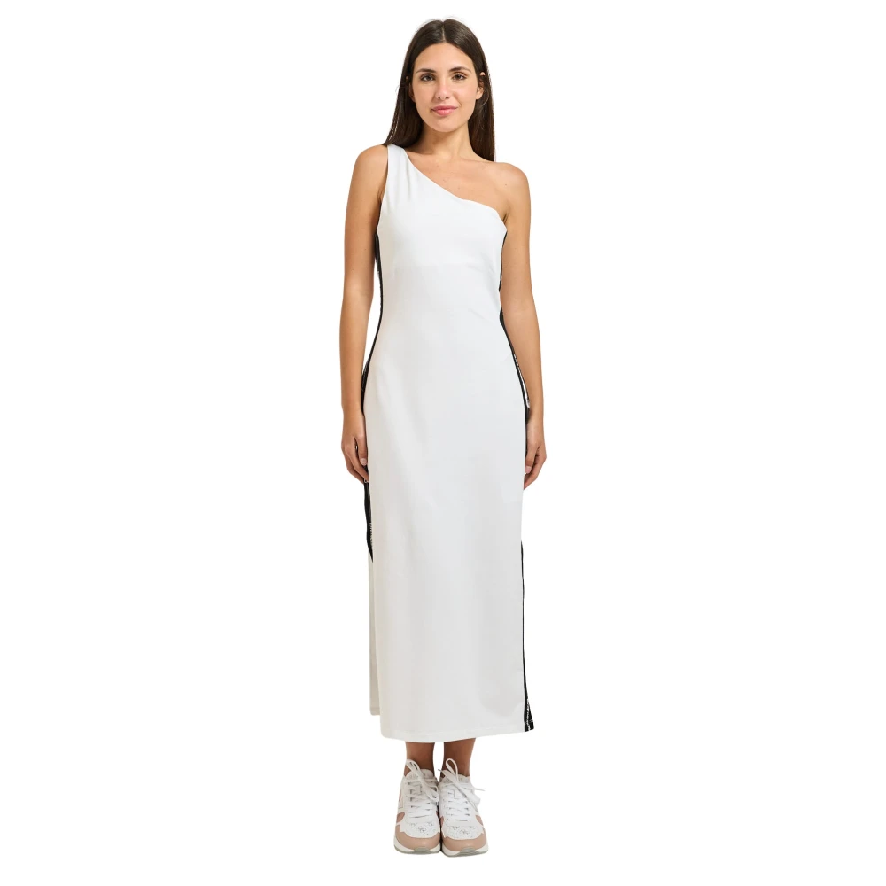 Emporio Armani Mujer Blanco - Vestido Midi Asimétrico De Un Hombro Logo Series - Dresses - S