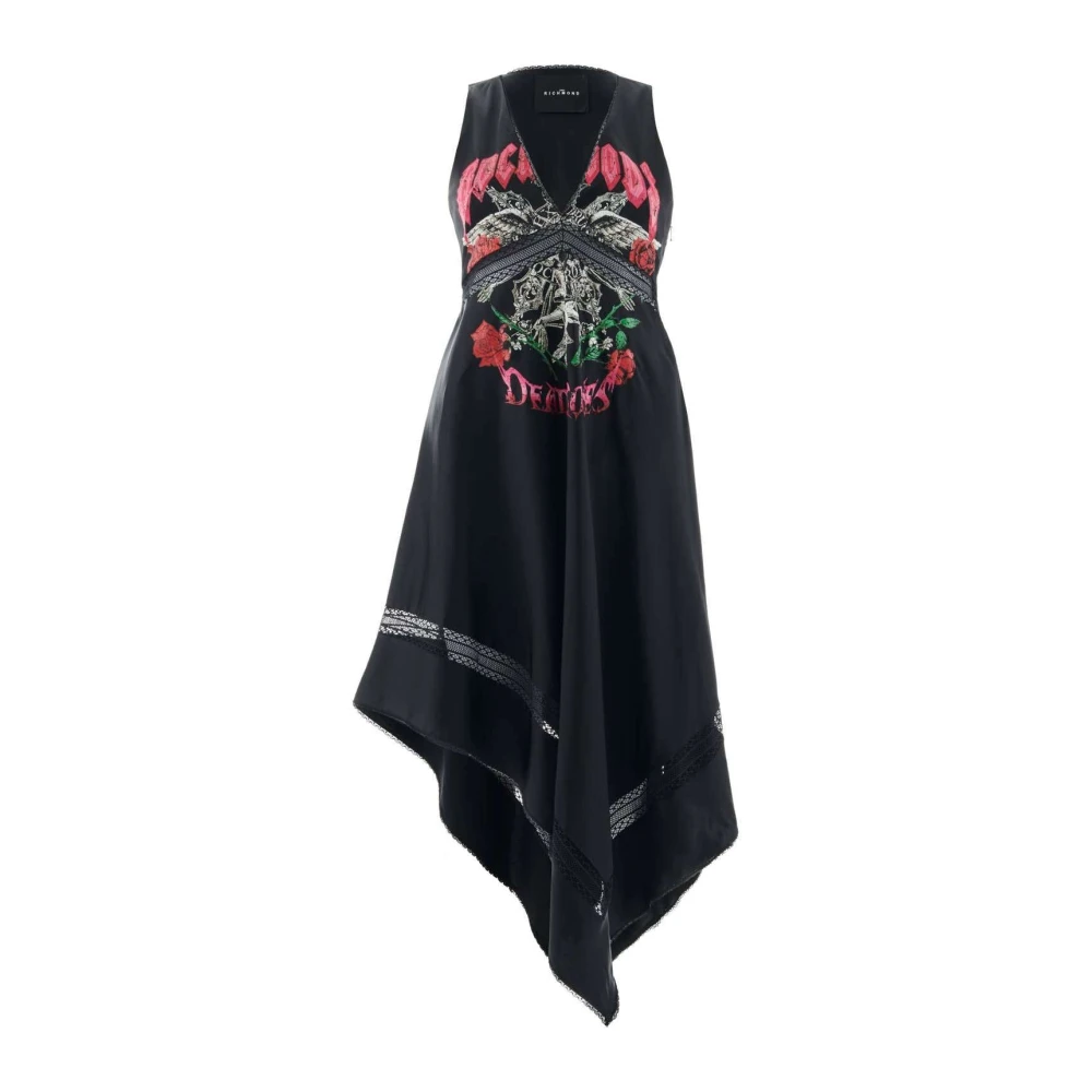 John Richmond Gedrapeerde jurk met print Black Dames