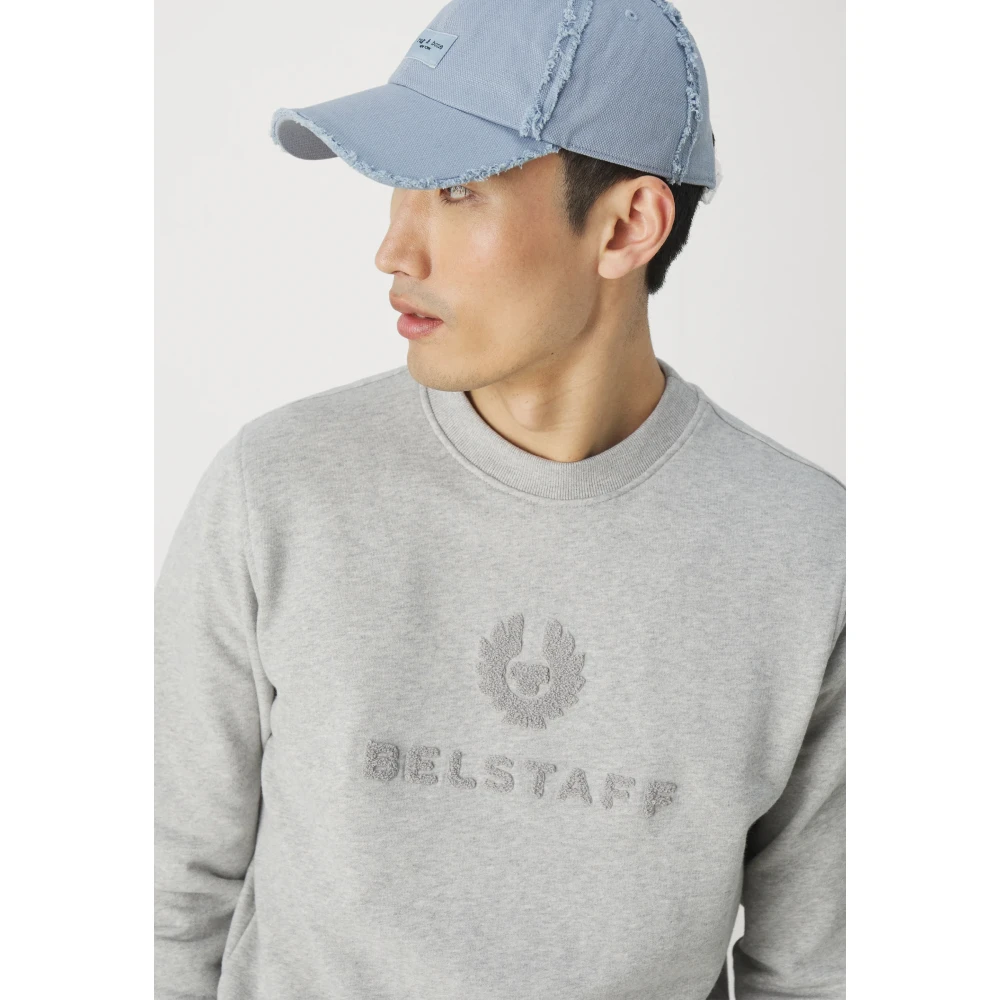 Belstaff Varsity Sweatshirt in Old Silver Heather Gray Heren