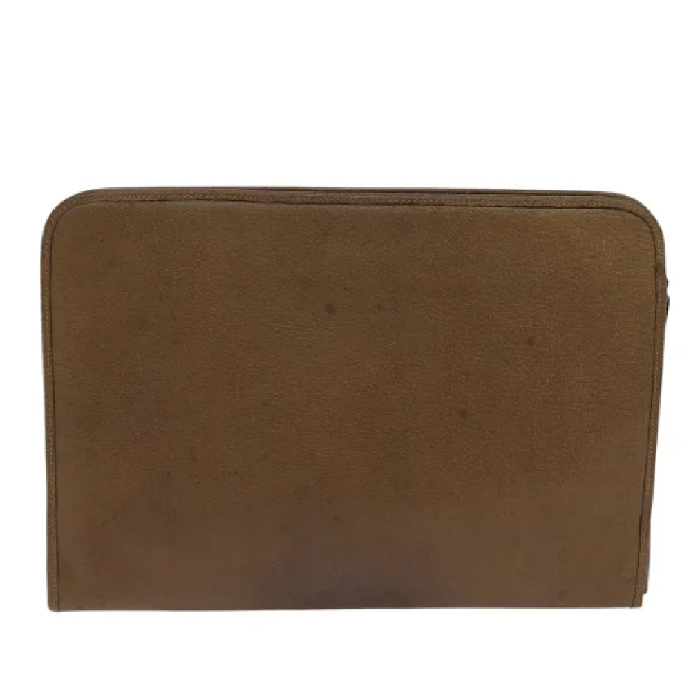 Gucci Vintage Pre-owned Leather clutches Brown Dames