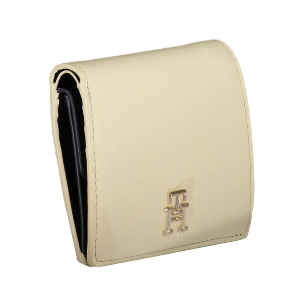 Tommy Hilfiger Beige Portemonnee met Drukknoopsluiting Beige Dames