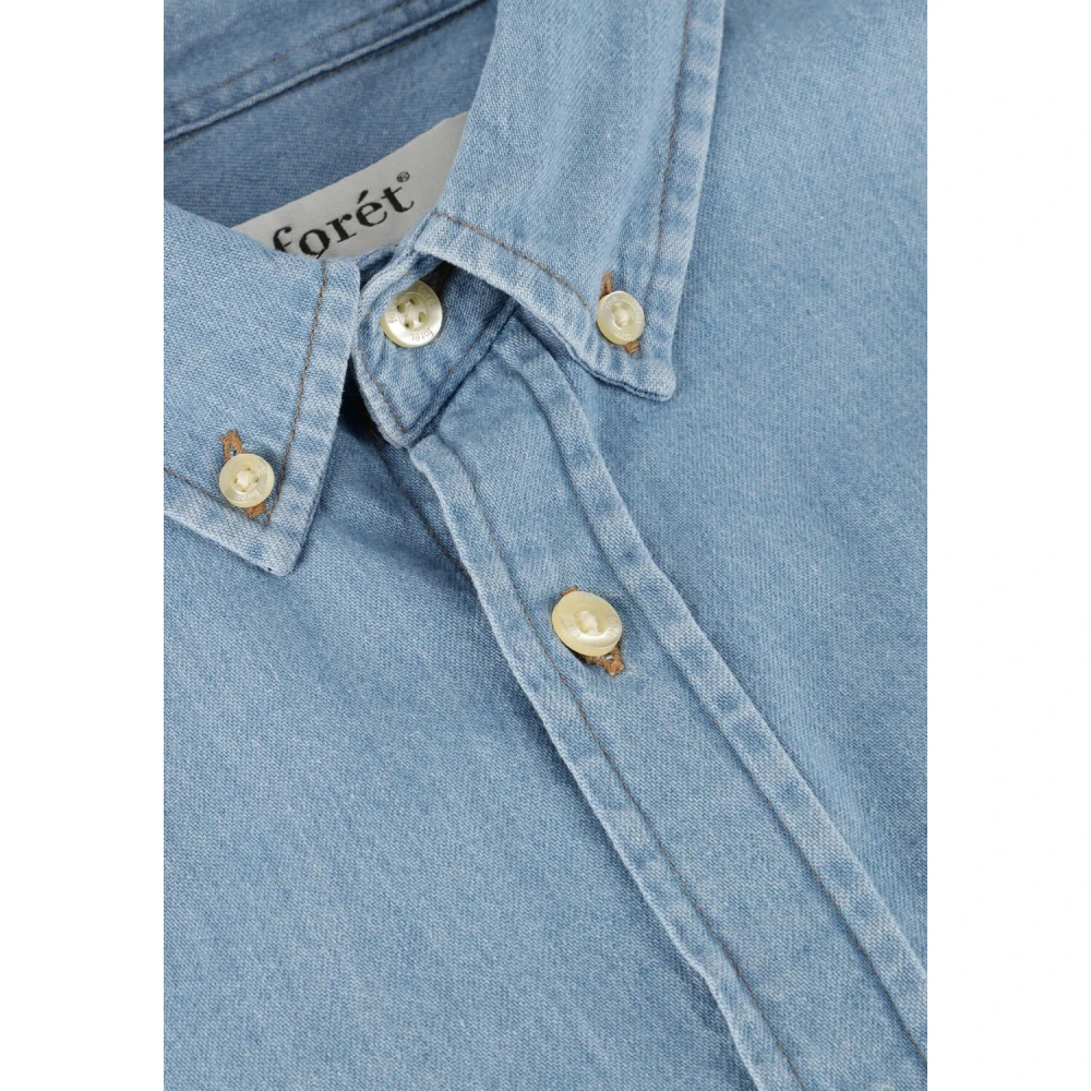 Forét Lichtblauw Chambray Casual Overhemd Blue Heren