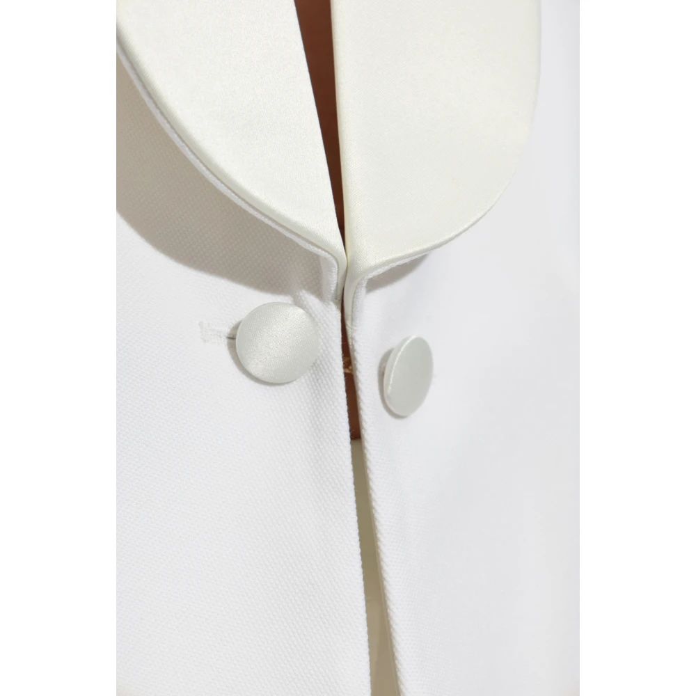 Victoria Beckham Blazer met wollen afwerking White Dames