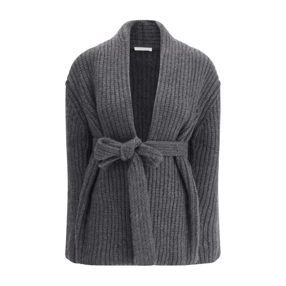 The Row Geribbelde wollen vest met afneembare ceintuur Gray Dames