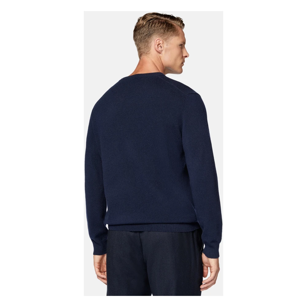 Boggi Milano Crew Neck Jumper in Kasjmier Blue Heren