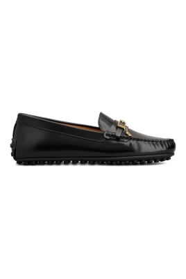 Svarta Slip-On Platta Skor