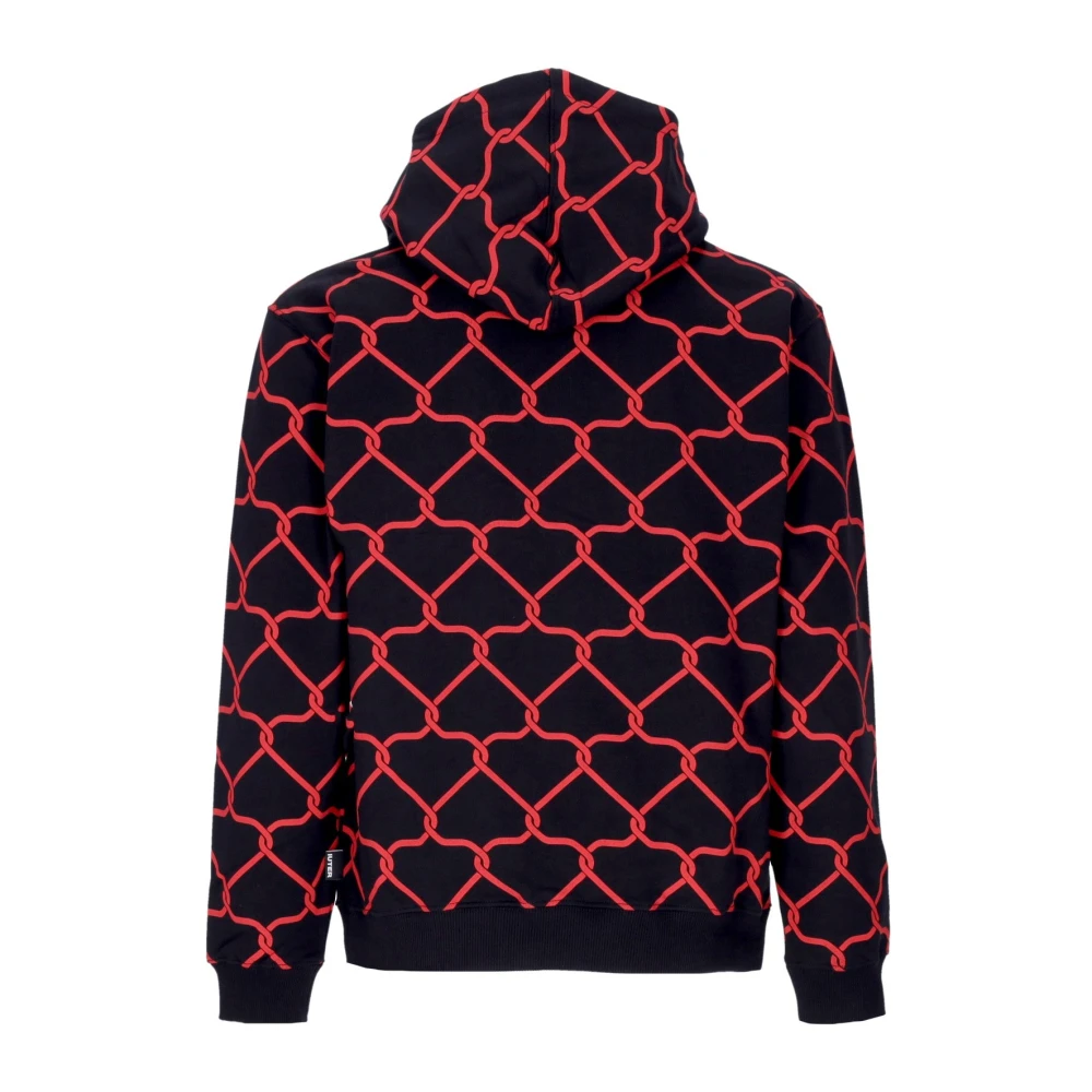 Iuter Zwarte Net Hoodie All Over Print Multicolor Heren