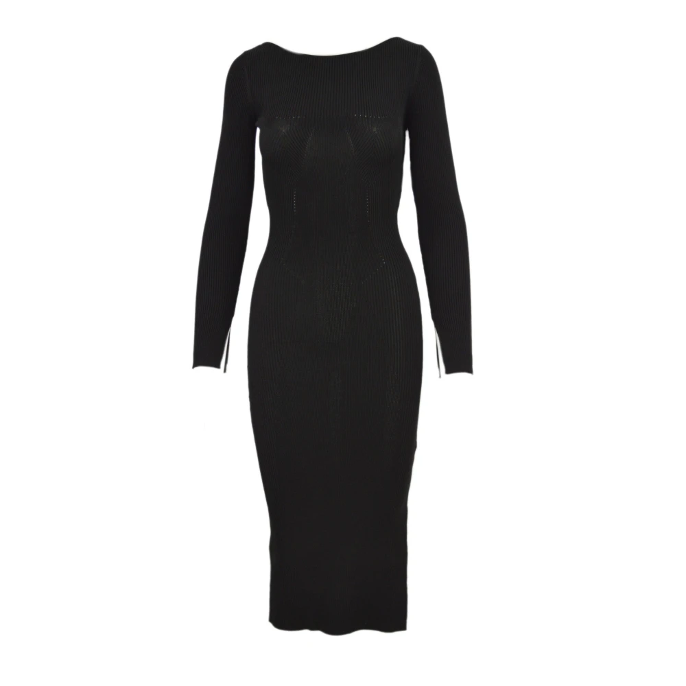 PATRIZIA PEPE Slim Fit Midi Jurken Black Dames