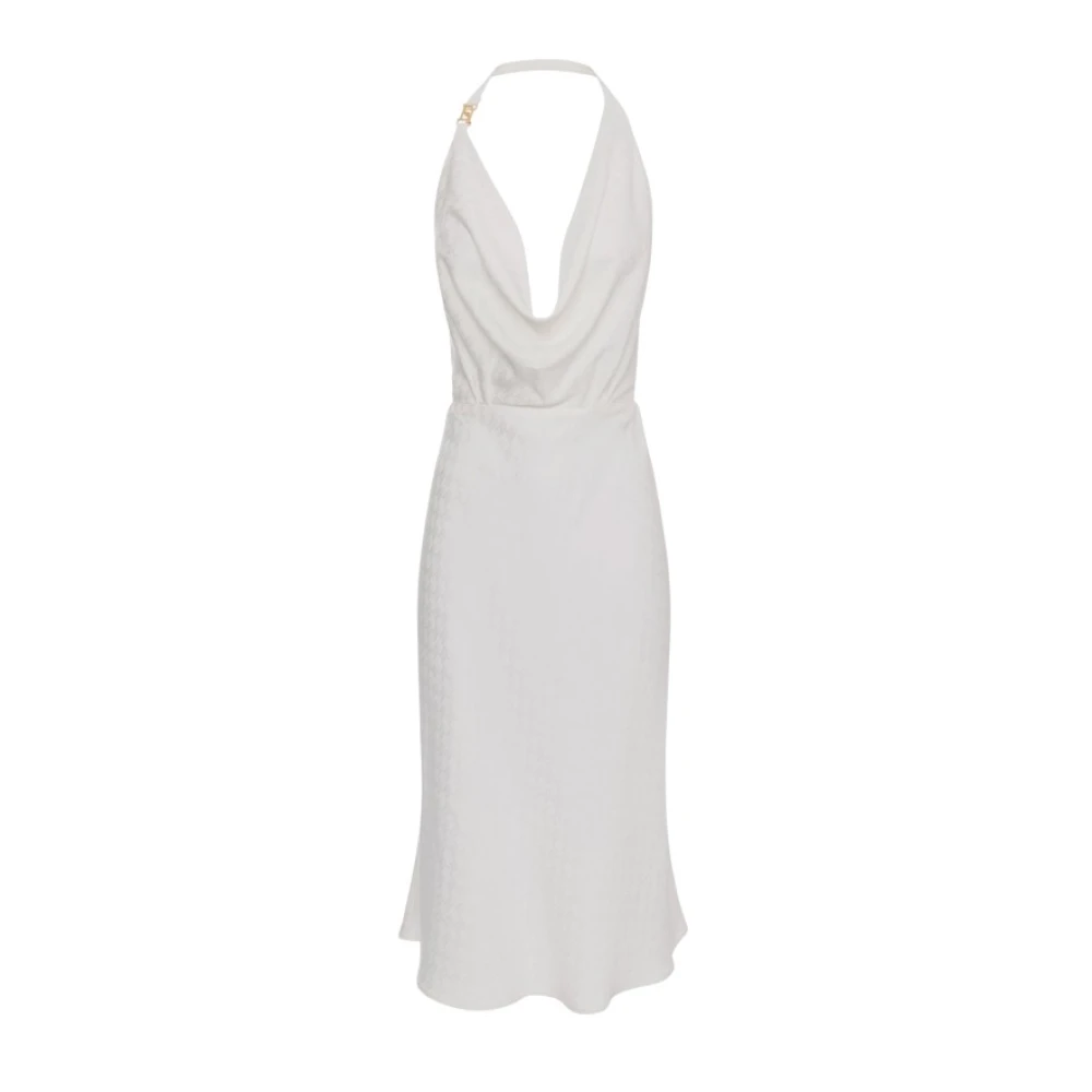 Elisabetta Franchi Midi jurk met zwierige rok White Dames