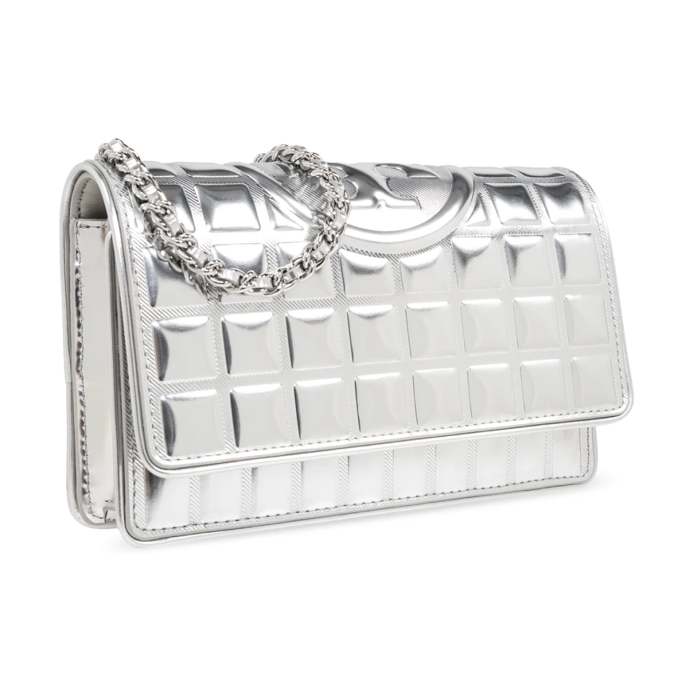 TORY BURCH Portemonnee op een band Fleming Soft Gray Dames
