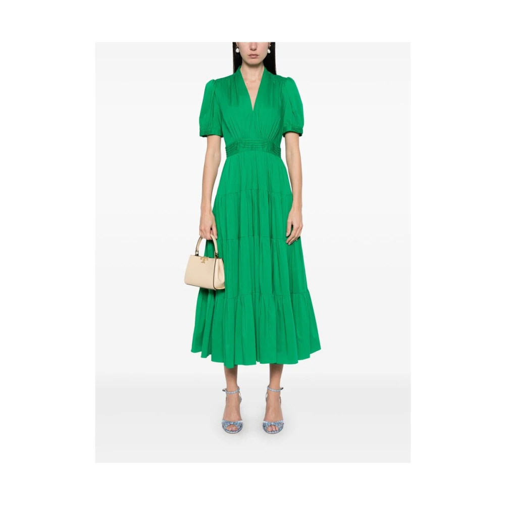 Diane Von Furstenberg Groene Gerimpelde Jurk met Elastische Tailleband Green Dames
