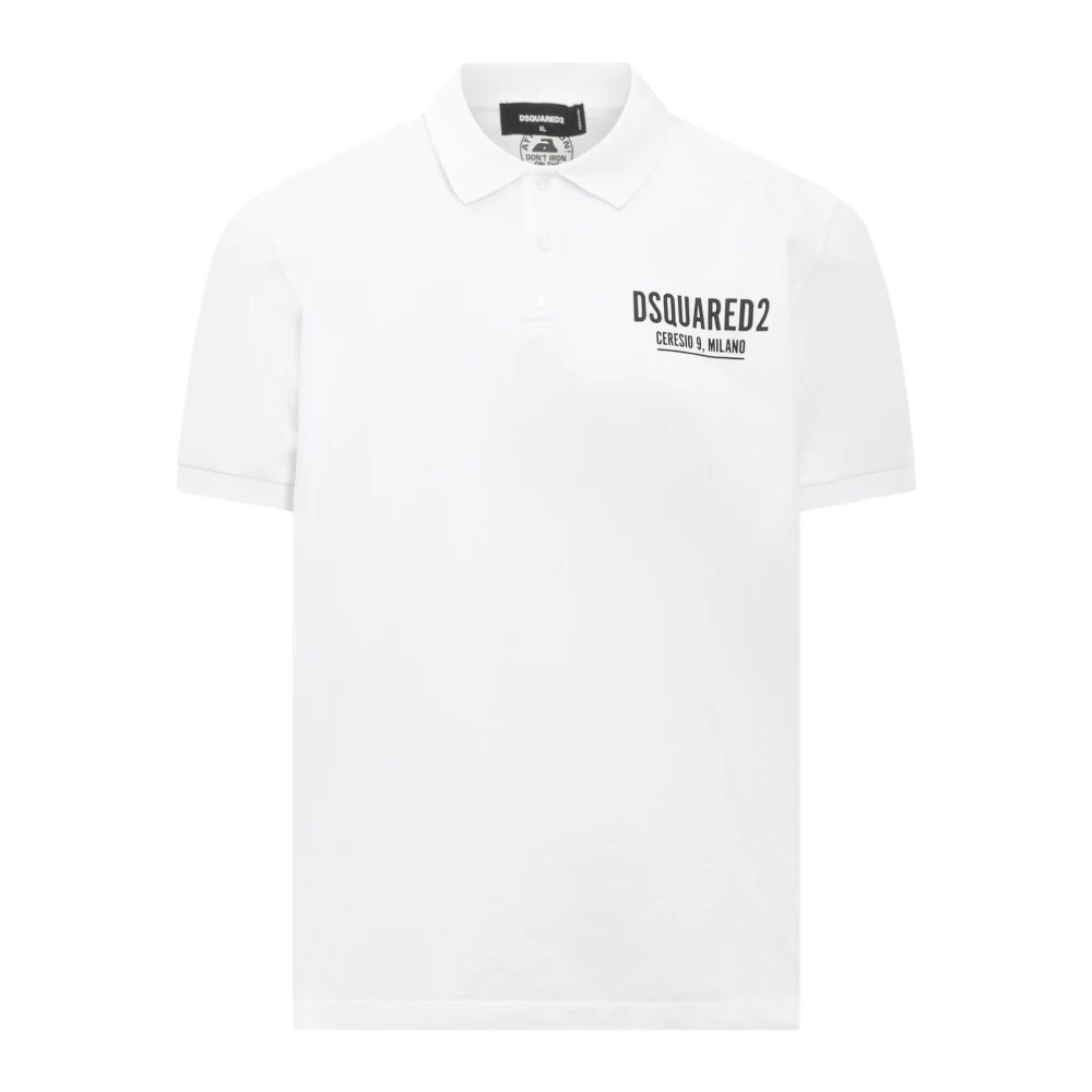 Dsquared2 Men's White Polo Shirts, S, Short Sleeve Polo Shirt