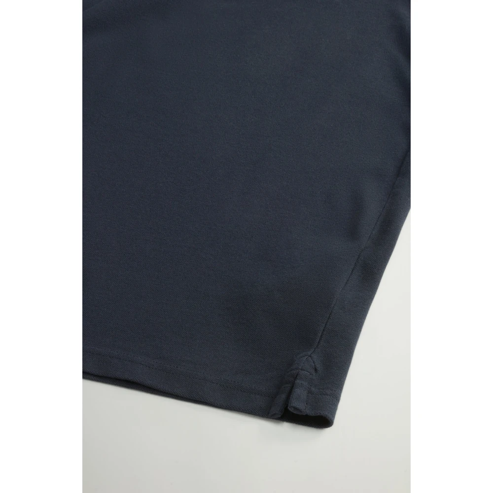 Woolrich Grafische Polo Shirt met Gestreepte Details Blue Heren
