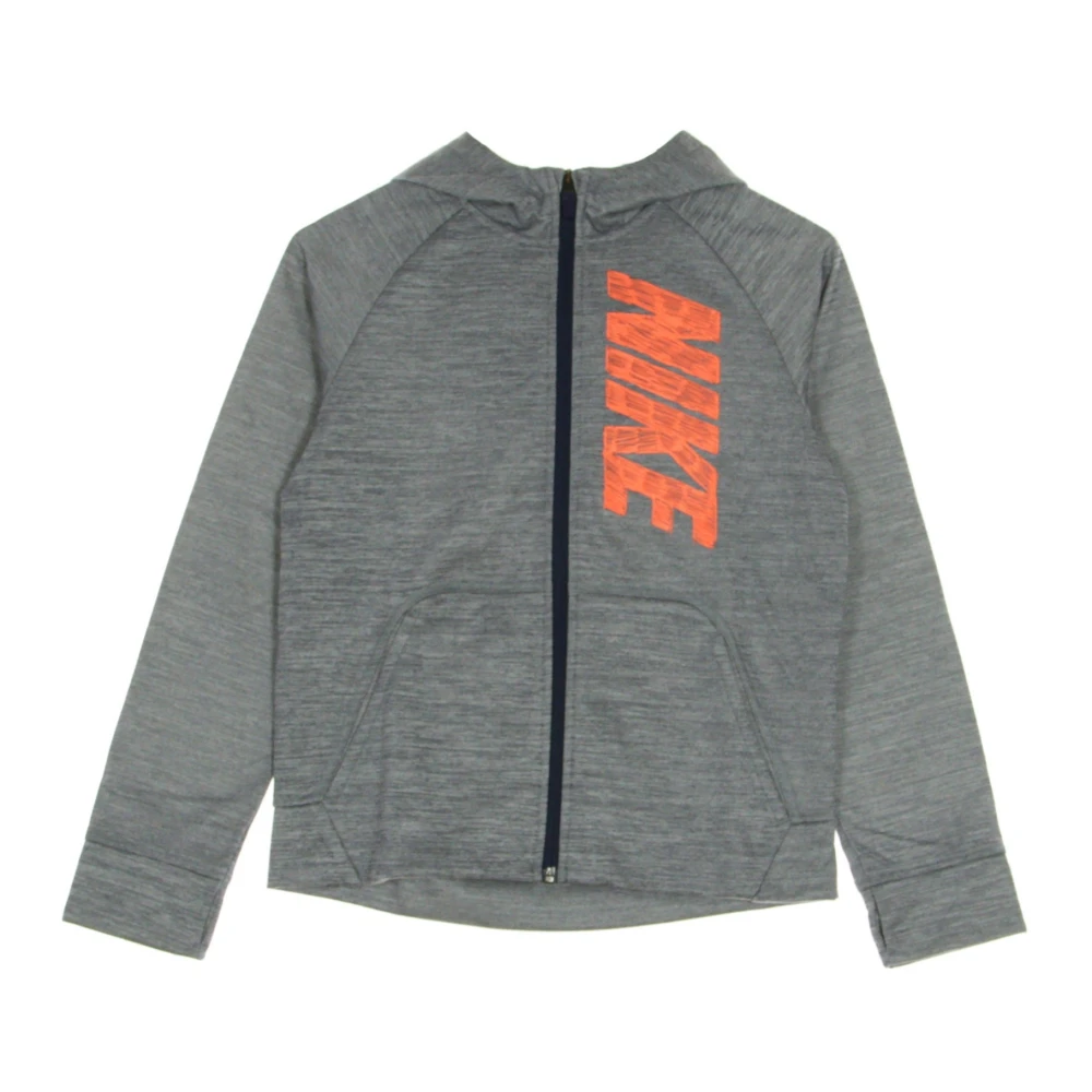 Nike Pojkar Therma Gfx Hoodie i Midnight Navy Gray, Pojke