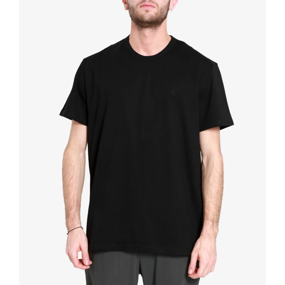 Hogan Zwarte katoenen T-shirt met ronde hals Black Heren