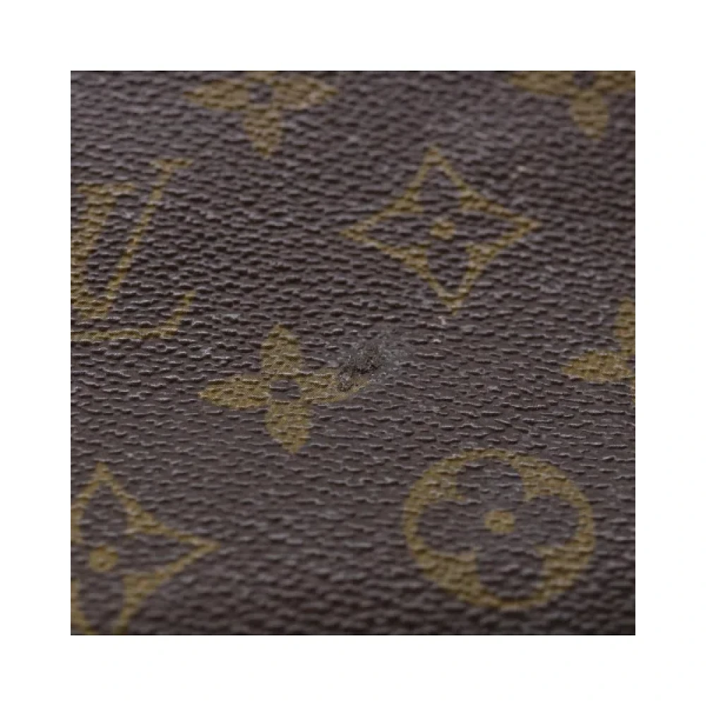 Louis Vuitton Vintage Tweedehands Svart Lerret Handtas Brown Dames