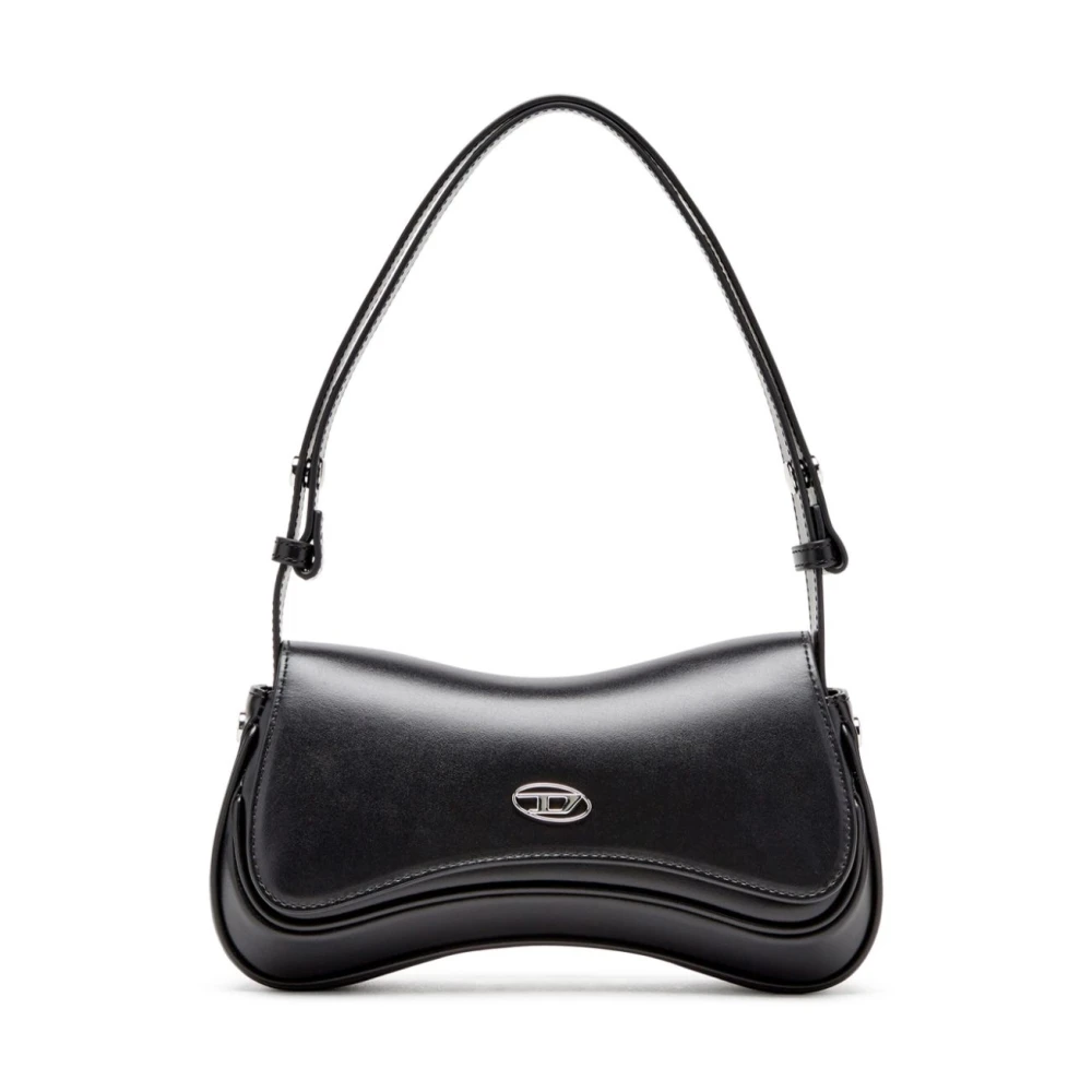 Diesel Mujer Negro Bolso De Hombro De Cuero
