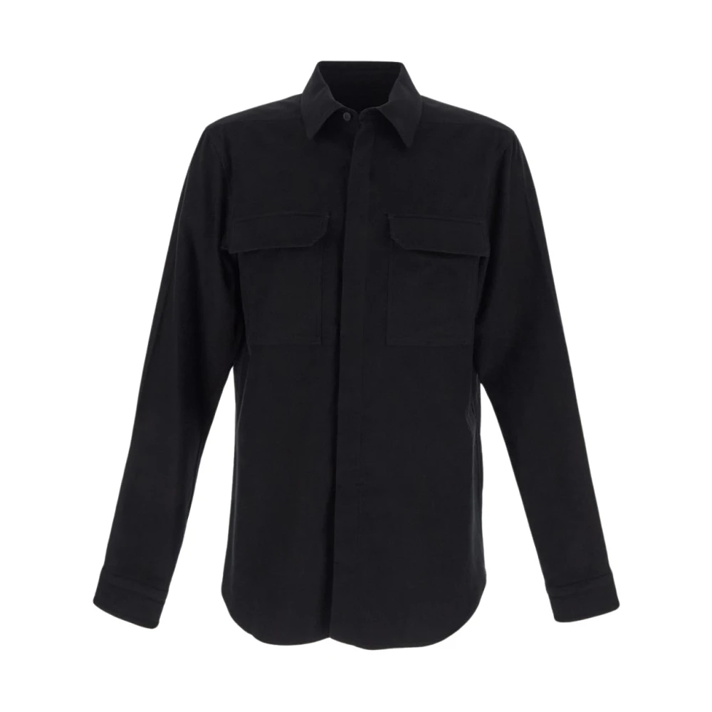 Rick Owens Katoenen Werkoverhemd Black Heren