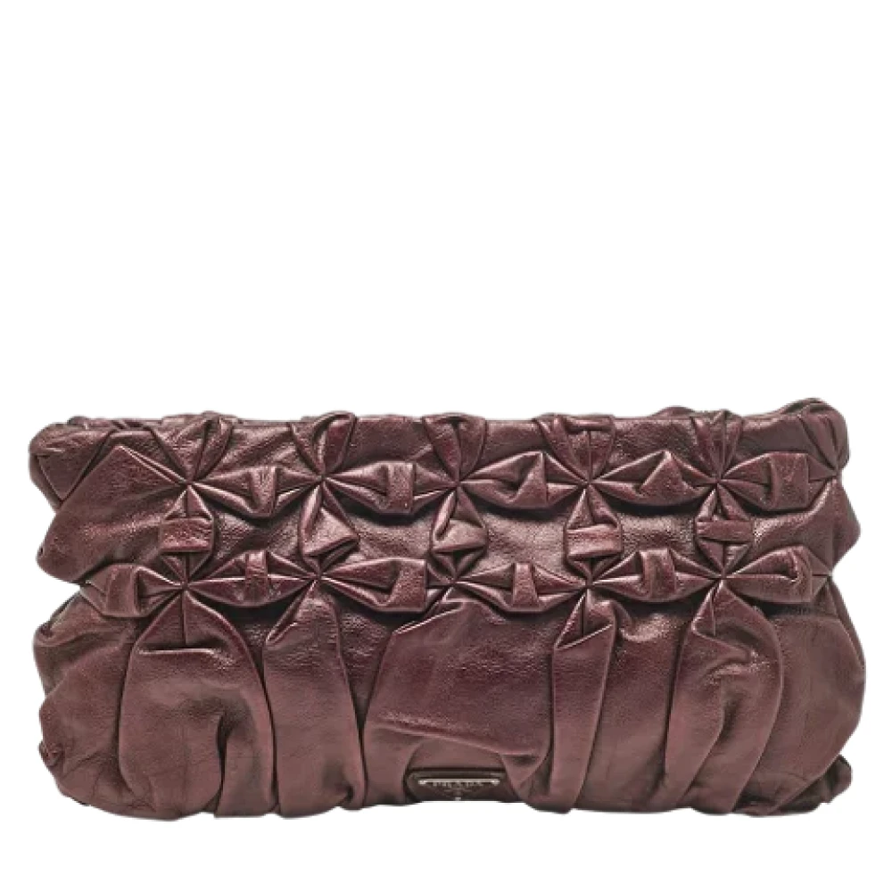 Prada Vintage Pre-owned Leather clutches Purple Dames