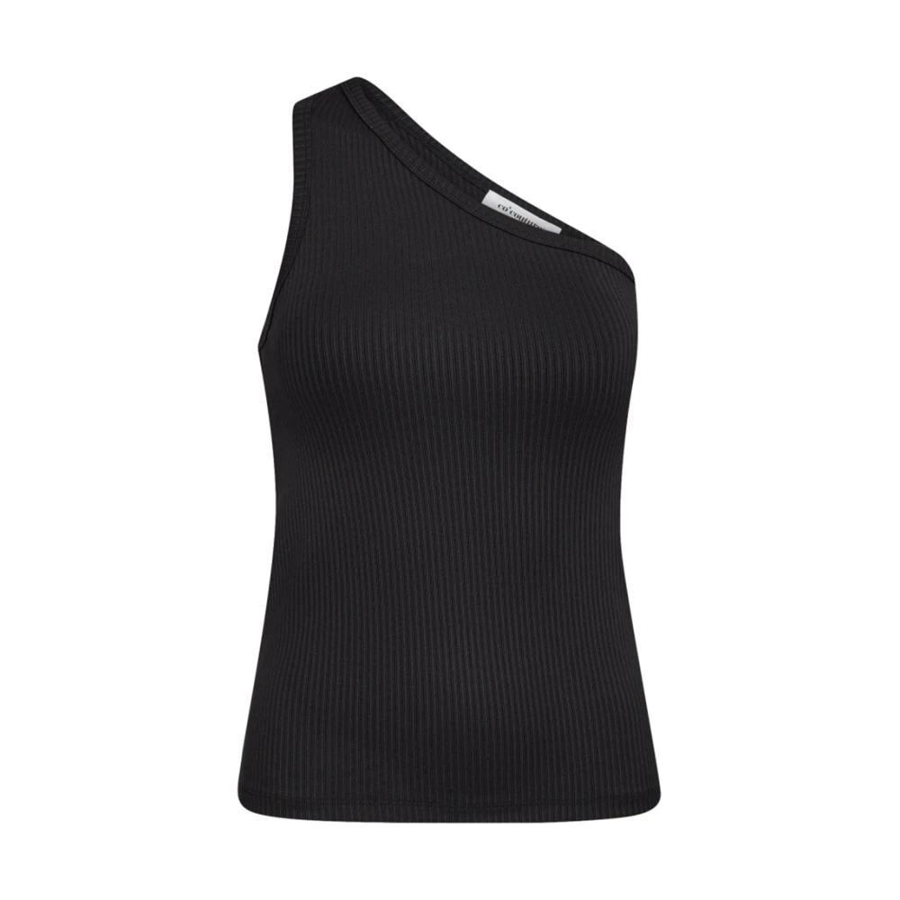 Co'Couture Geribbelde Tanktop Zwart Black Dames